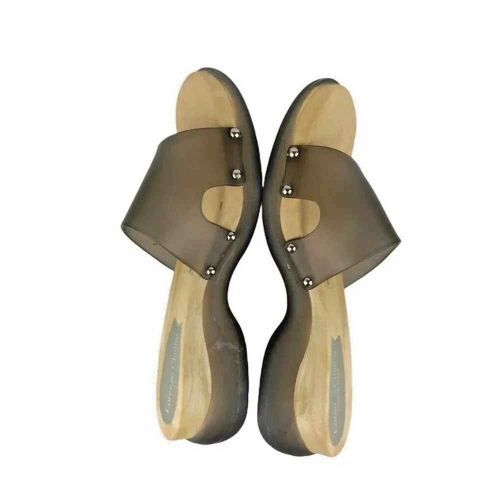 Lorenzo Chelini Womens T33338-A Brown Clear Strap Comfort Slide Sandal Size US 8 - Picture 7 of 10